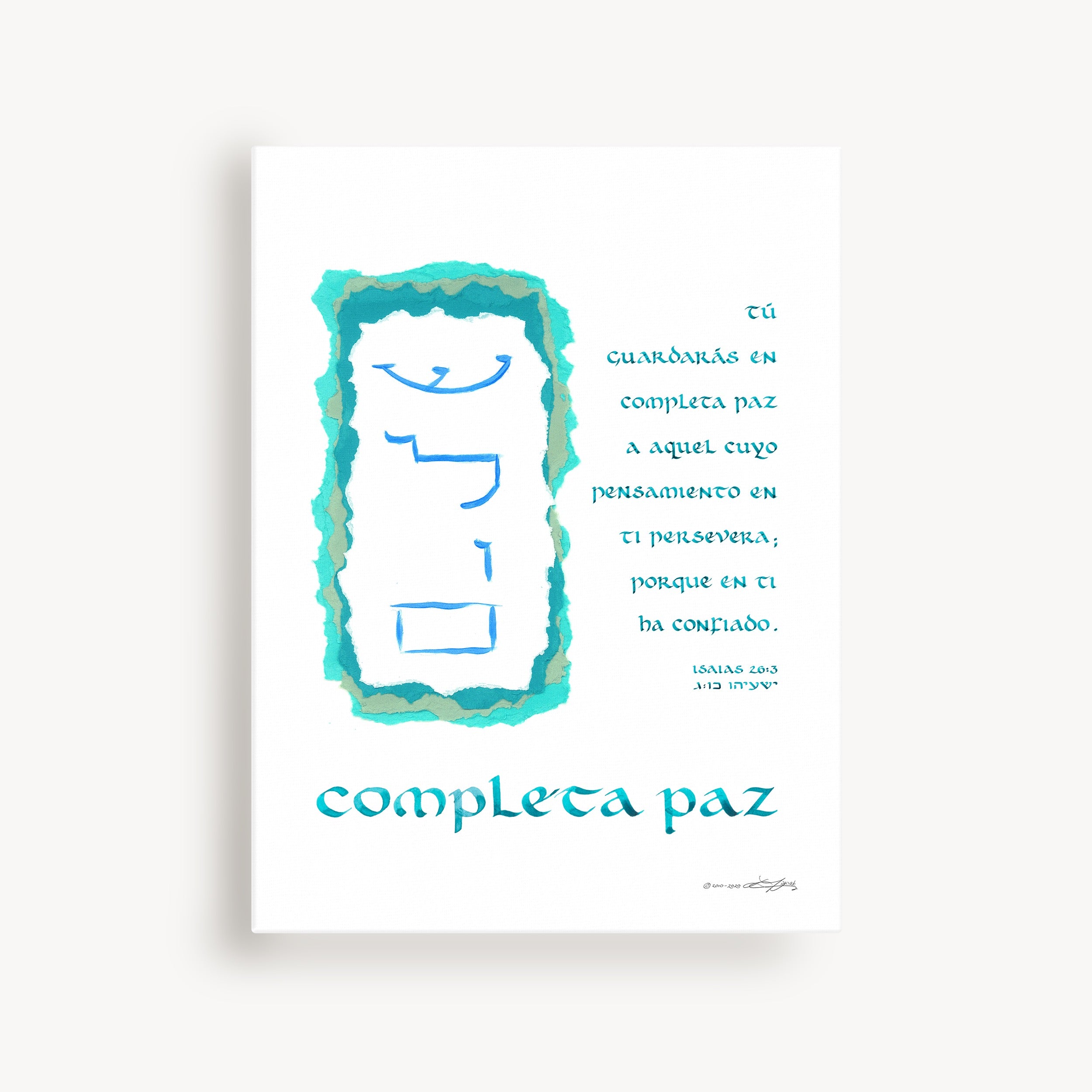 Completa Paz — Isaias 26:3 (Lienzo)