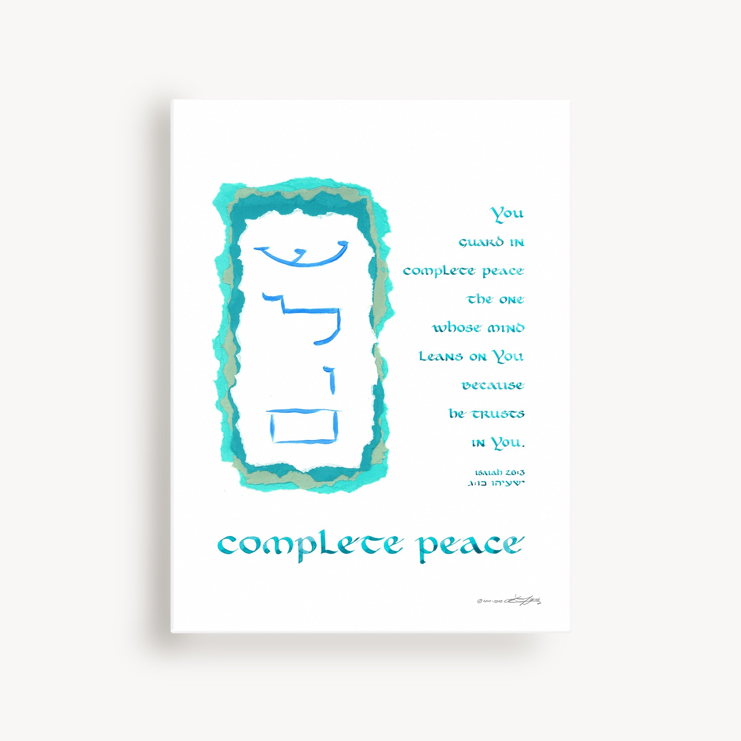 Complete Peace: The Ultimate In Wellness — Isaiah 26:3 (Canvas)