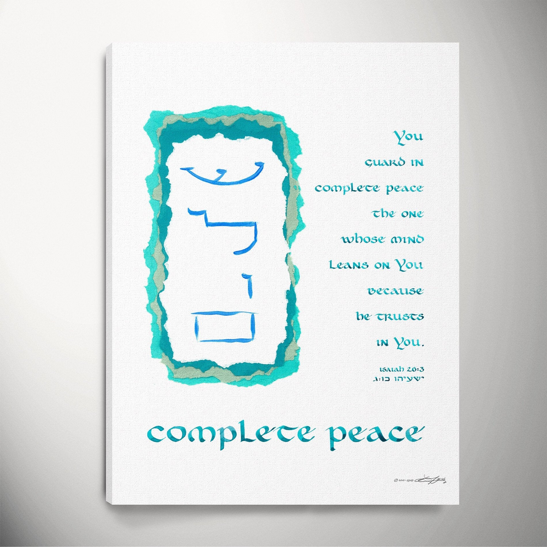 Complete Peace: The Ultimate In Wellness — Isaiah 26:3 (Canvas)