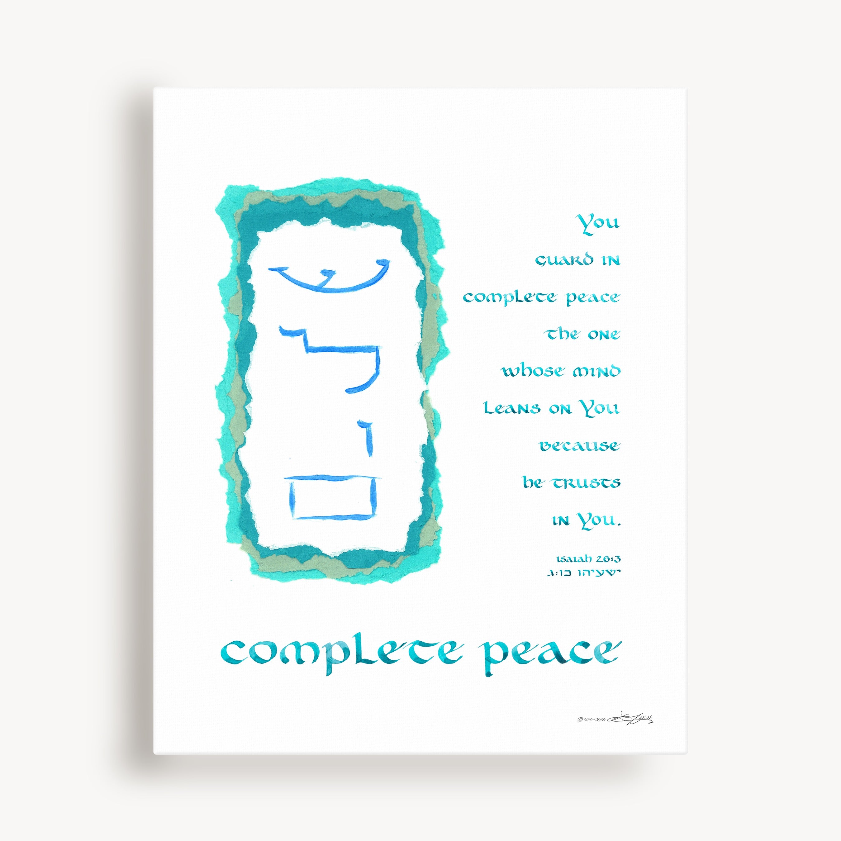 Complete Peace: The Ultimate In Wellness — Isaiah 26:3 (Canvas)