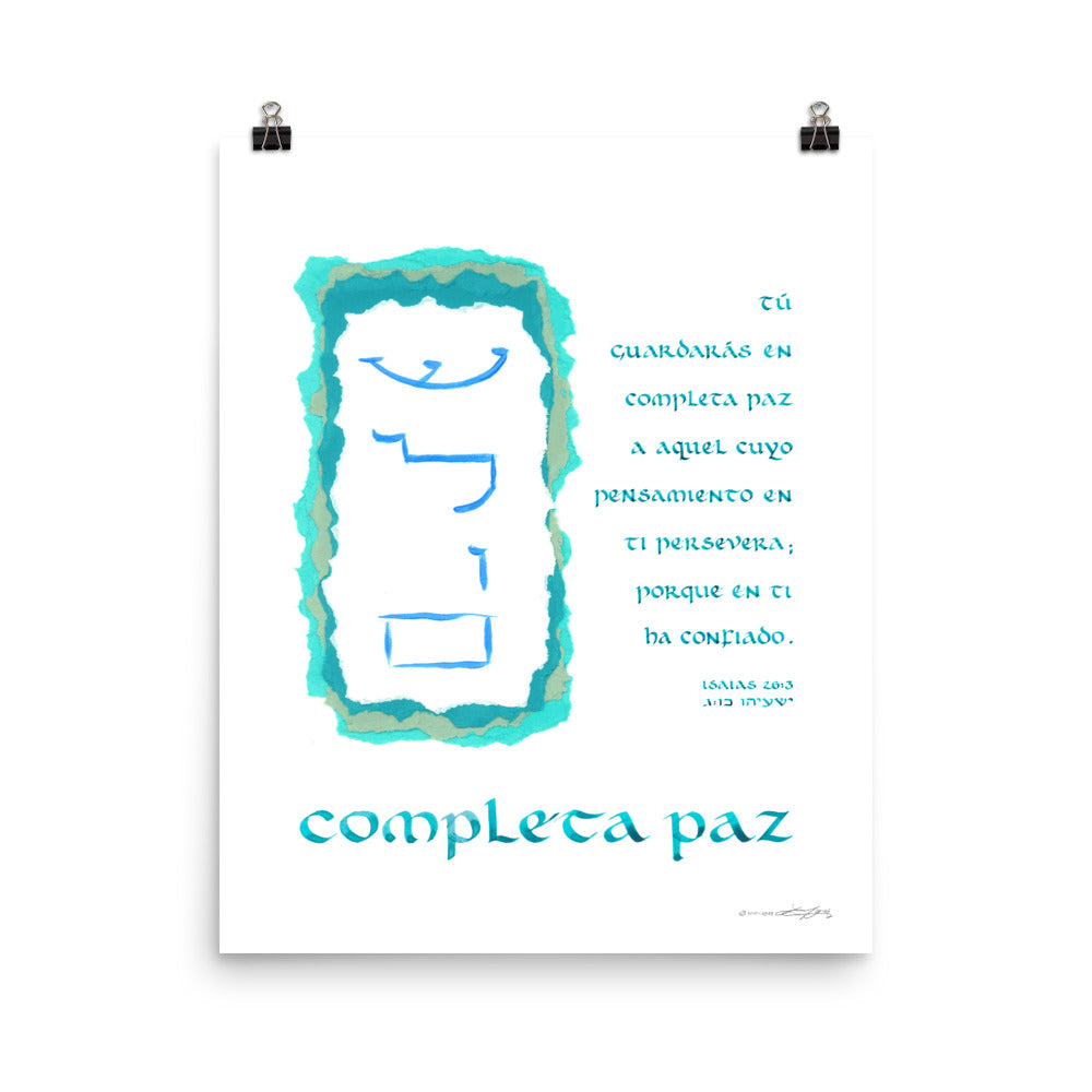 Completa Paz — Isaias 26:3 (Impresión de Bella Arte)